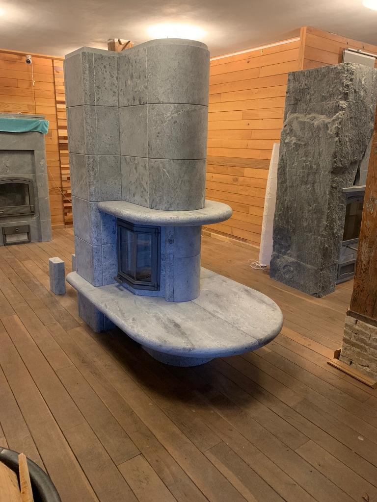 Tulikivi gemini speksteenkachel doorkijkhaard speksteen, Ophalen, Gebruikt, Houtkachel, Vrijstaand