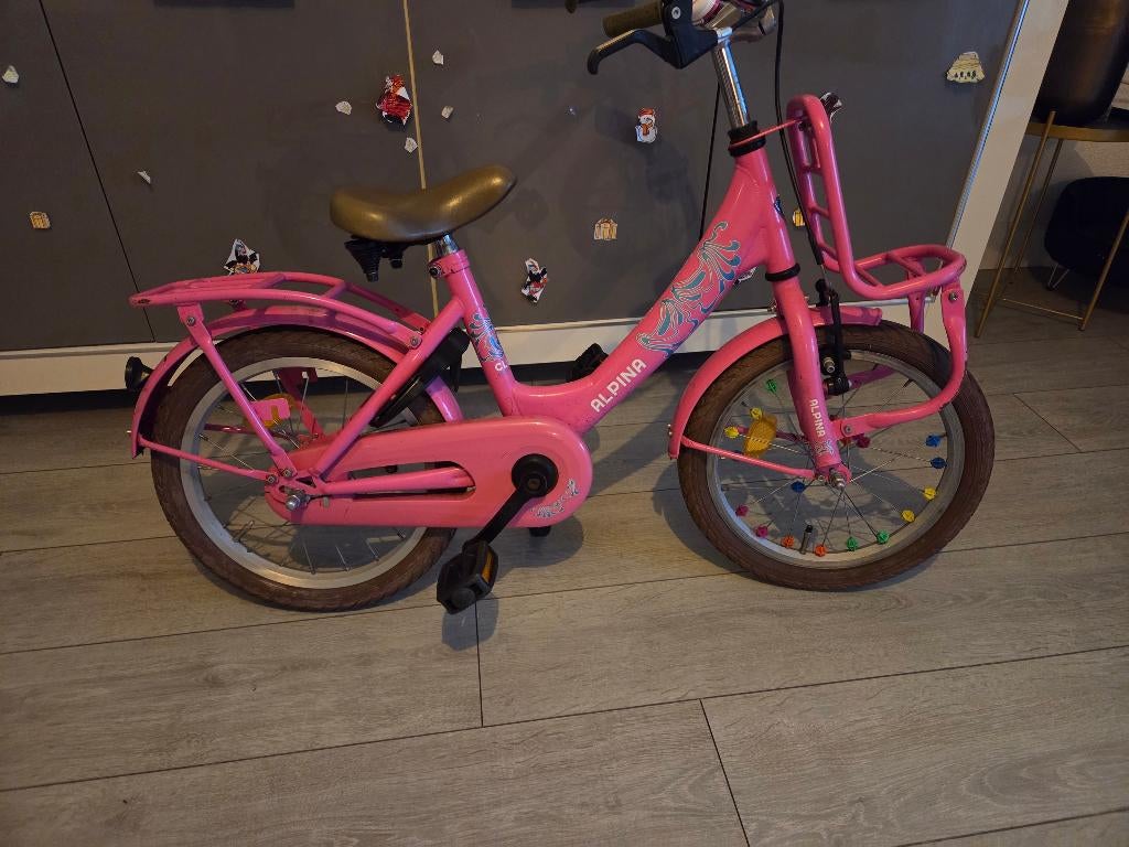 Alpina fiets 16 inch roze, Fietsen en Brommers, Fietsen | Kinderfietsjes, Ophalen, Gebruikt, 16 tot 20 inch, Alpina
