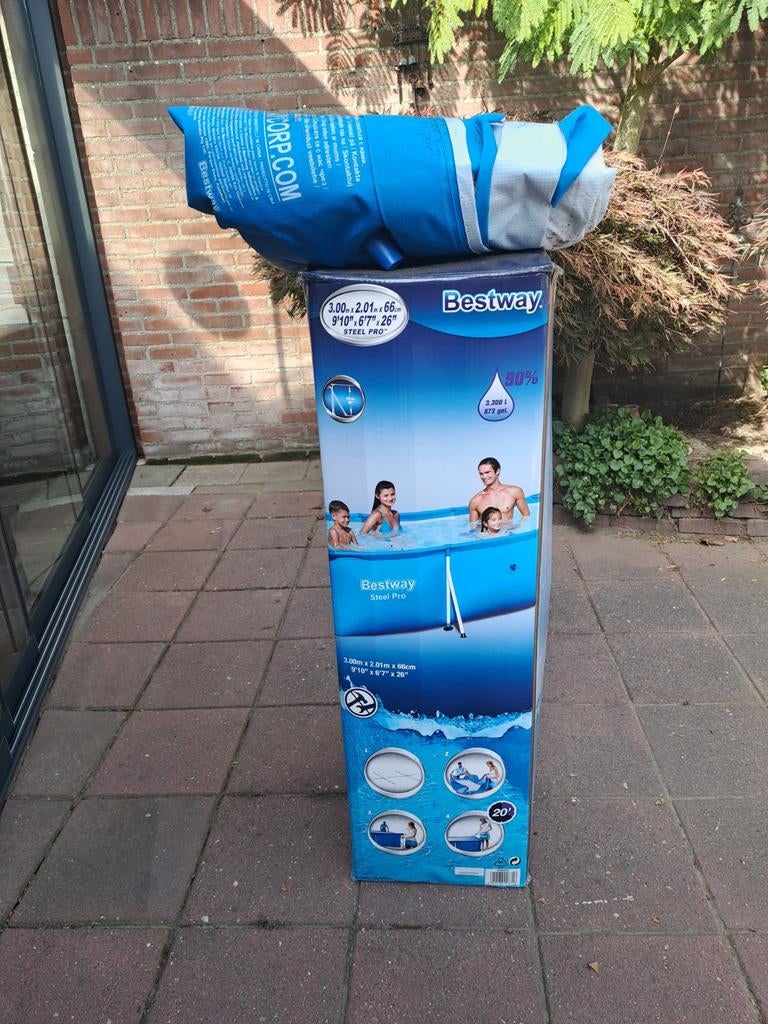 OPBOUW  ZWEMBAD. ( 3.00/ 2.01/ 0.66), Gebruikt, Ophalen of Verzenden, Opzetzwembad, Rechthoekig