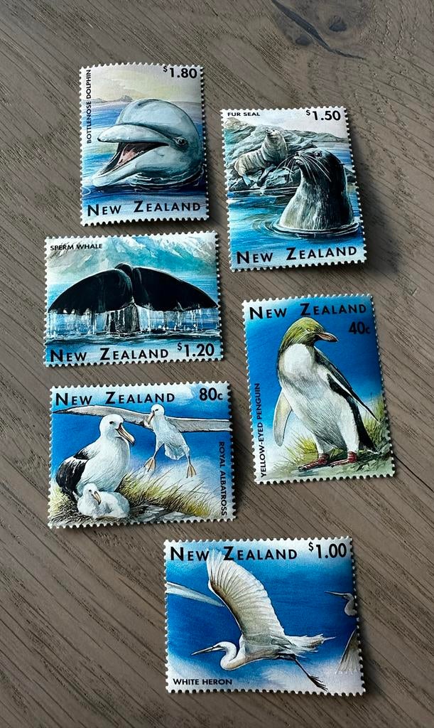 Nieuw Zeeland 1996 dolfijnen vogels postfris pinguins, Ophalen of Verzenden, Postfris