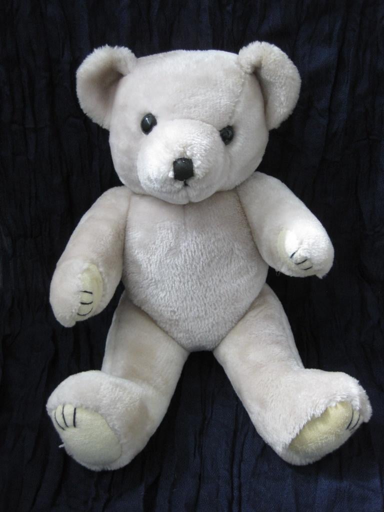 Teddy beer, teddybeer, Hiddie Design, wit, Ophalen of Verzenden, Zo goed als nieuw, Stoffen beer, Overige merken