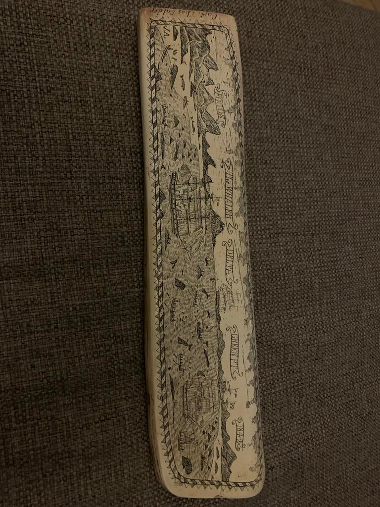 Scrimshaw Walrus Ivoor (replica), Ophalen of Verzenden