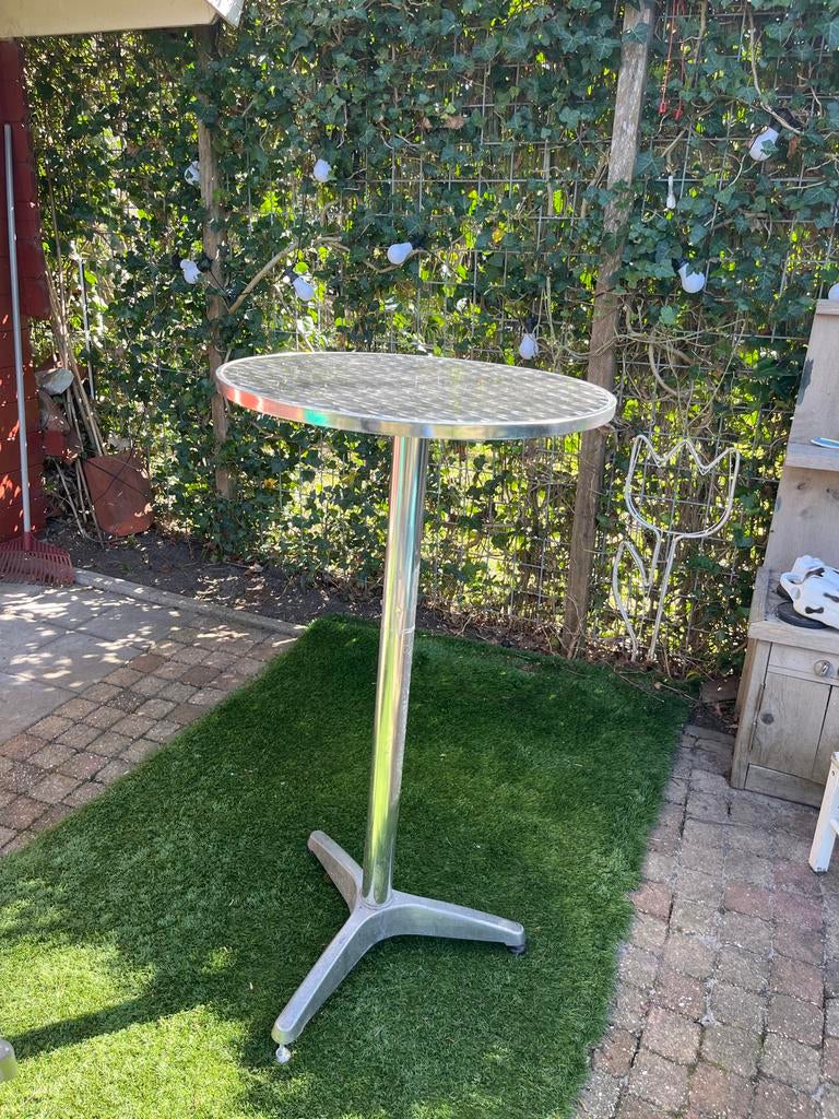 Ronde statafel met metalen onderstel, Ophalen, Gebruikt, Rond, Metaal