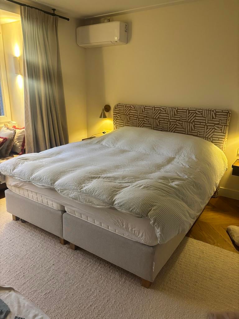 IKEA boxspring bed met topper, Gebruikt, Tweepersoons, Ophalen of Verzenden, 180 cm