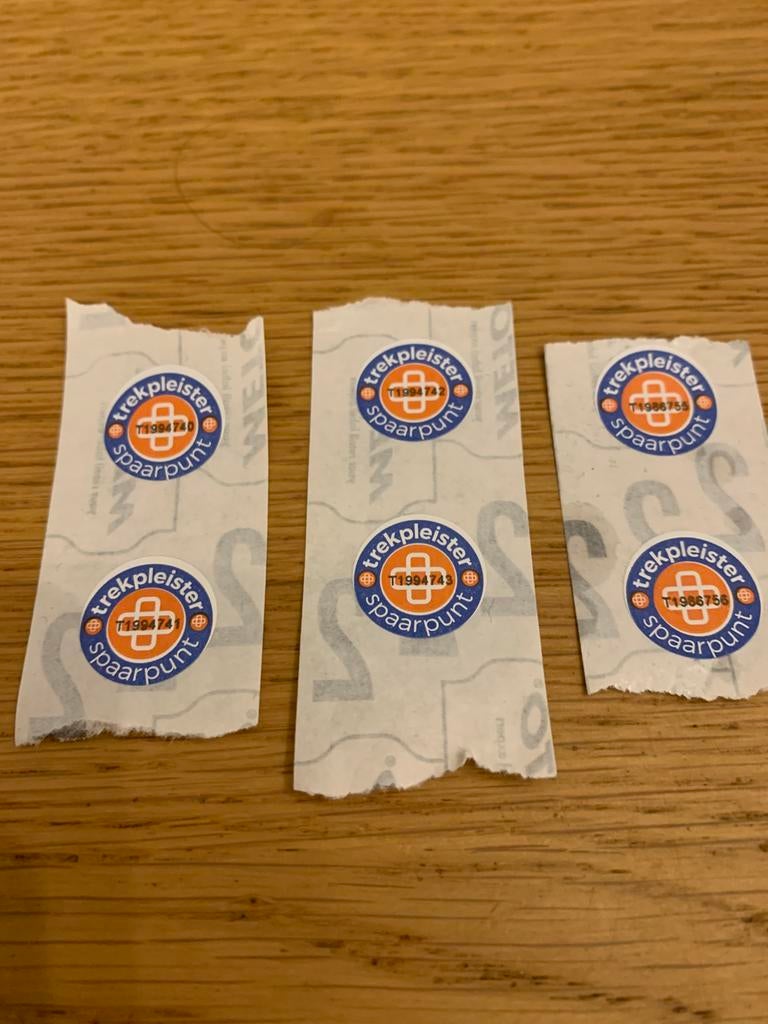 6 Trekpleister spaarpunten, Hobby en Vrije tijd, Spaarzegeltjes, Ophalen, Winkel, Super of Benzinepomp, Zegels, Bonnen of Punten