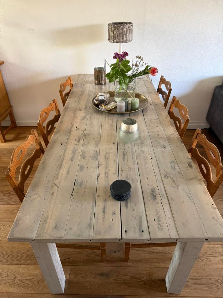 Brutalistische Deense eikenhouten eetkamerstoelen, Ophalen