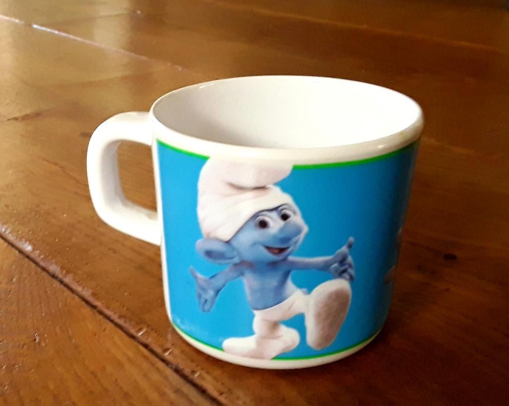 Smurfen beker - kunststof/melamine, Verzamelen, Smurfen, Ophalen of Verzenden, Gebruikt, Babysmurf, Gebruiksvoorwerp