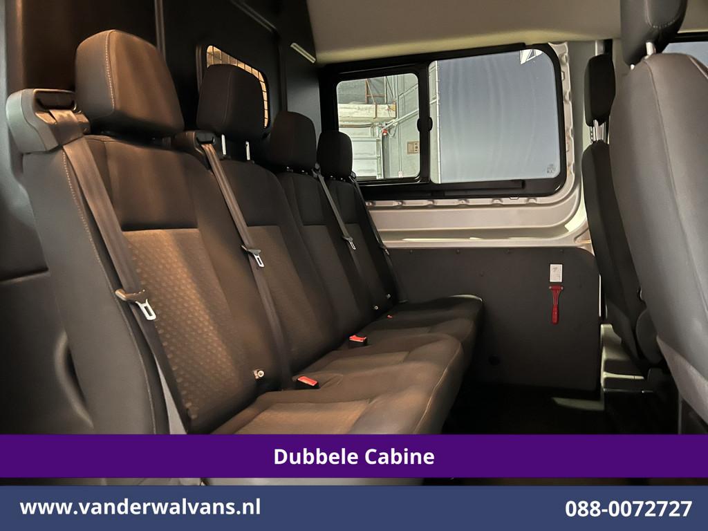 Ford Transit 2.0 TDCI 131pk L3H2 Dubbele Cabine Euro6 Airco, Auto's, Bestelauto's, Stof, 4 cilinders, 2500 kg, Bedrijf