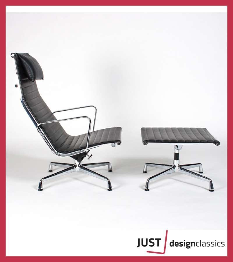 Vitra Eames ea124 & ea125 Zwart Premium Leder Chroom, Niet ingevuld, Zo goed als nieuw, Niet ingevuld, Niet ingevuld