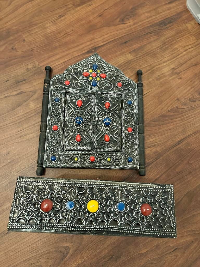 Tissuebox en Spiegeltje Handgemaakte Decoratie uit Marakesh, Huis en Inrichting, Woonaccessoires | Spiegels, Minder dan 50 cm