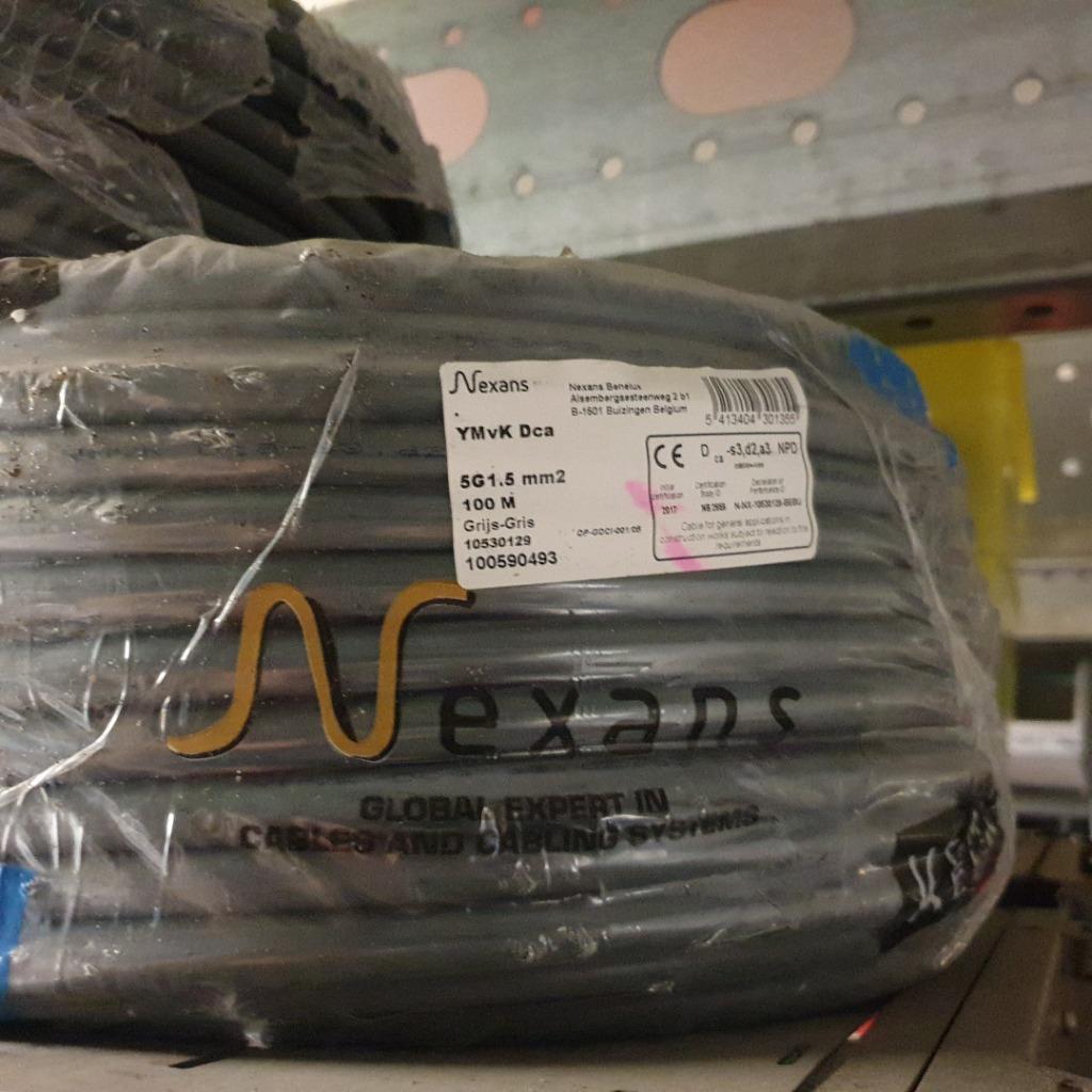 NIEUWE rol 100m elektrakabel YMVK DCA  5x1,5 mm2 NEXANS