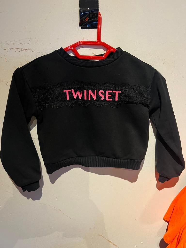 TWINSET sweater met kant  maat 110 origineel zgan, Kinderen en Baby's, Kinderkleding | Maat 110, Zo goed als nieuw, Meisje, Trui of Vest