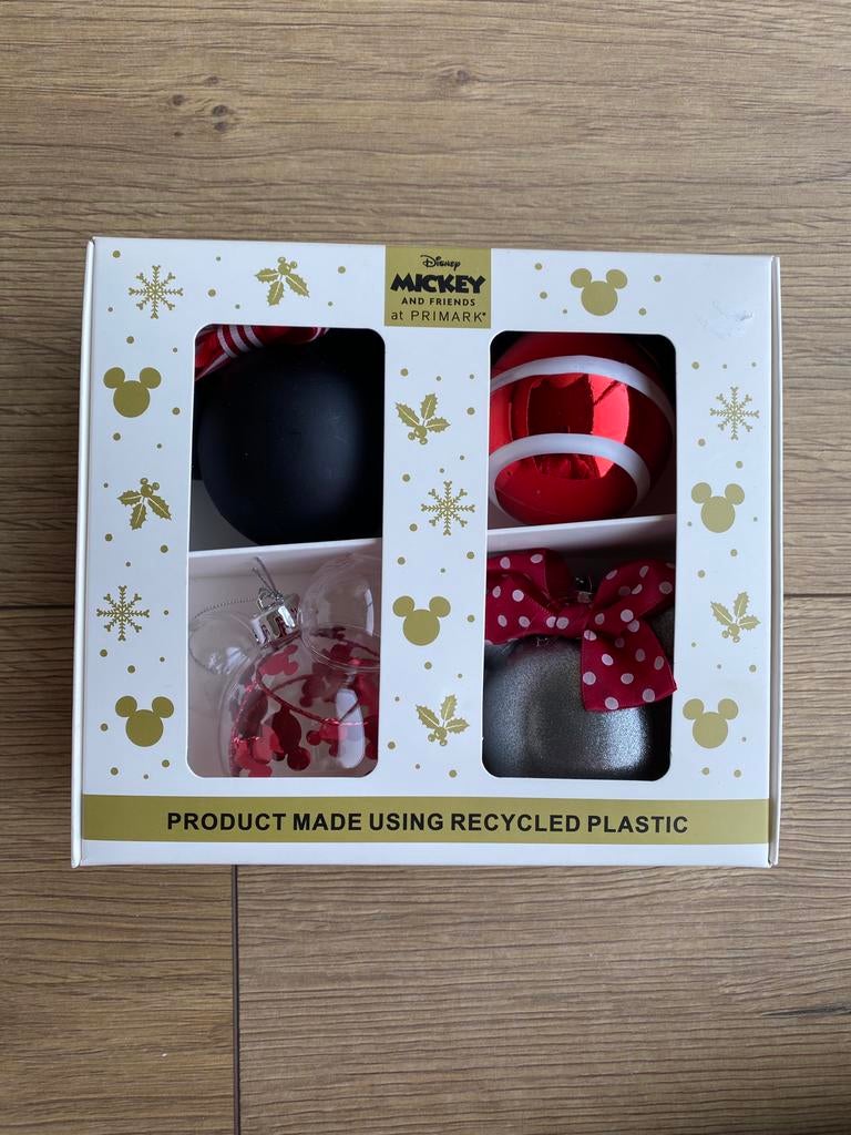 Kerstballen Mickey en Minnie Mouse, Ophalen of Verzenden, Mickey Mouse, Nieuw, Overige typen