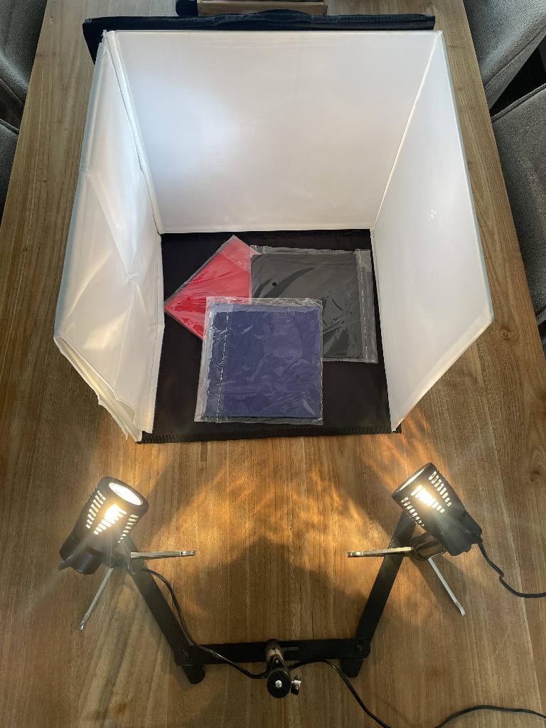 Rittz Studio Fotostudio - met verlichting, statief, doeken, Ophalen of Verzenden, Gebruikt, Complete fotostudio