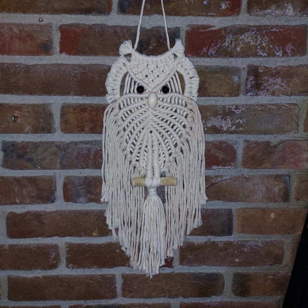 Handgemaakte Macramé Uil Wandhanger - Boho Decoratie, Ophalen of Verzenden, Nieuw