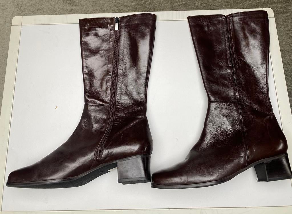Peron nette bruine lederen laarzen - mt 42 ongedragen, Bruin, Overige typen, Ophalen of Verzenden, Zo goed als nieuw