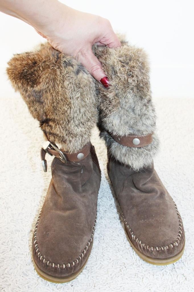 Mooie Leren Karma Of Charme Laarzen s27 (Maat 39) € 85,-, Karma Of Charme, Bruin, Lage of Enkellaarzen, Ophalen of Verzenden