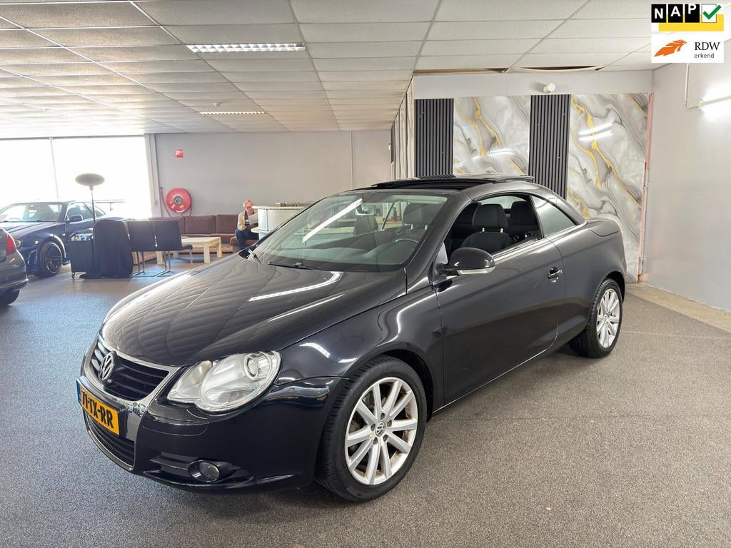 Volkswagen Eos 2.0-16v FSI Apk Nieuw,Cruise,Clima,Parksensor, Voorwielaandrijving, Stof, Gebruikt, Zwart
