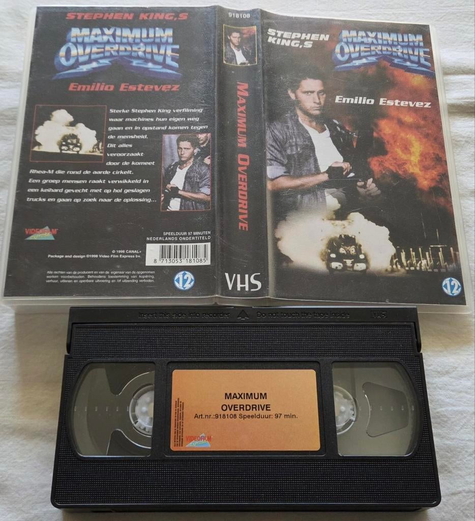 Stephen King Maximum Overdrive VHS Horror, Cd's en Dvd's, VHS | Film, Vanaf 16 jaar, Ophalen of Verzenden, Zo goed als nieuw, Horror