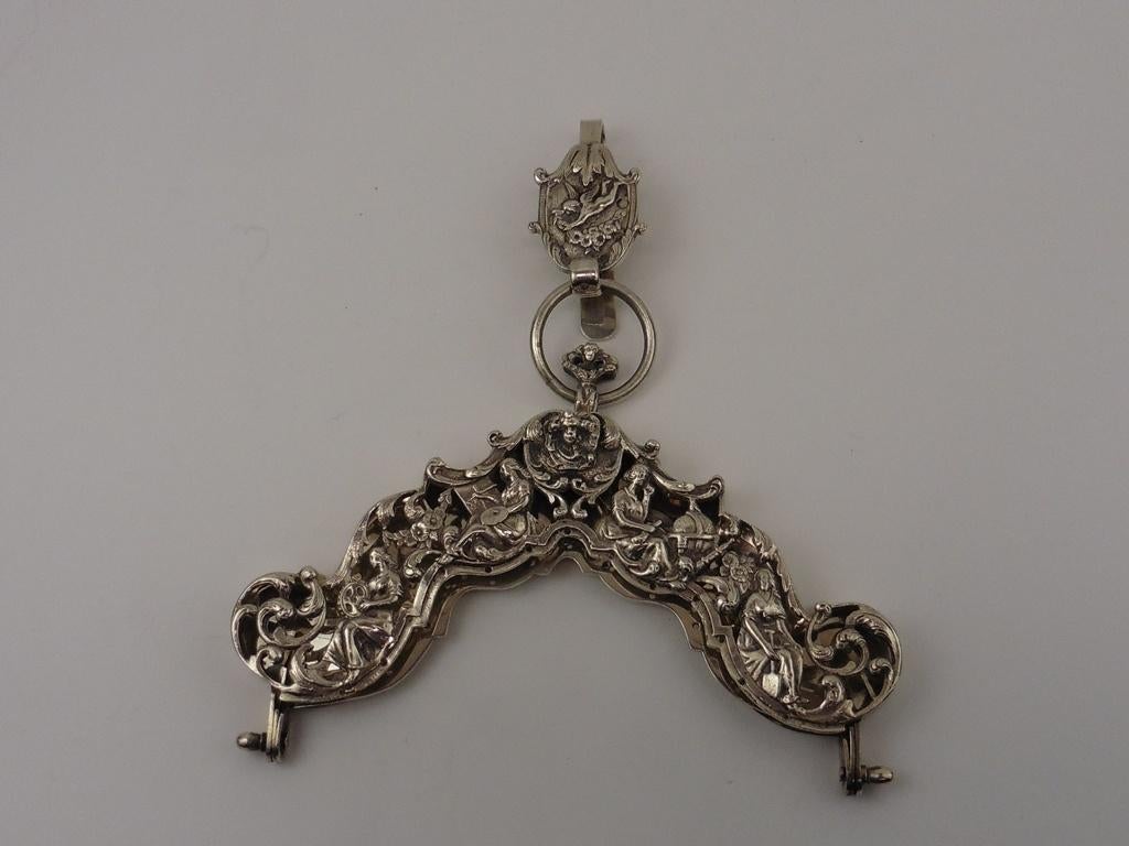 Zilveren tasbeugel met haak                             Z227, Antiek en Kunst, Antiek | Goud en Zilver, Ophalen of Verzenden, Zilver