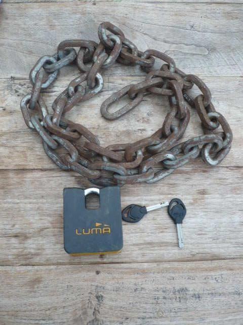 Luma hangslot incl. ketting, scooter kettingslot + sleutels, Ophalen of Verzenden, Gebruikt, Overige typen, Overige merken
