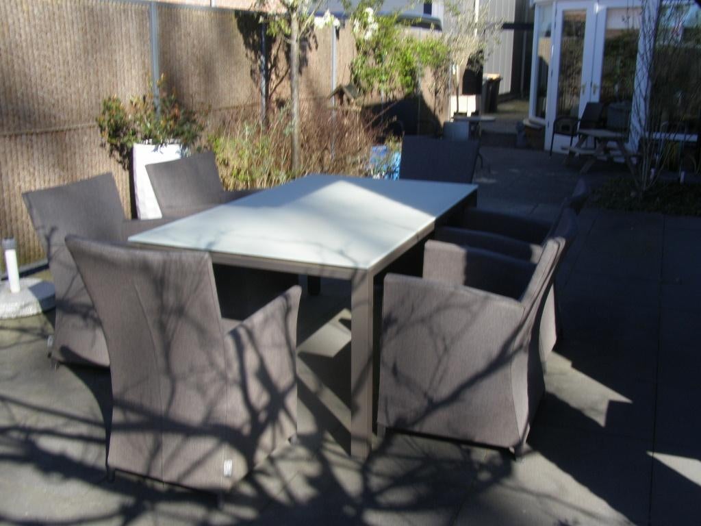 Tuinset 7 delig, Ophalen, 6 zitplaatsen, Aluminium, Zo goed als nieuw