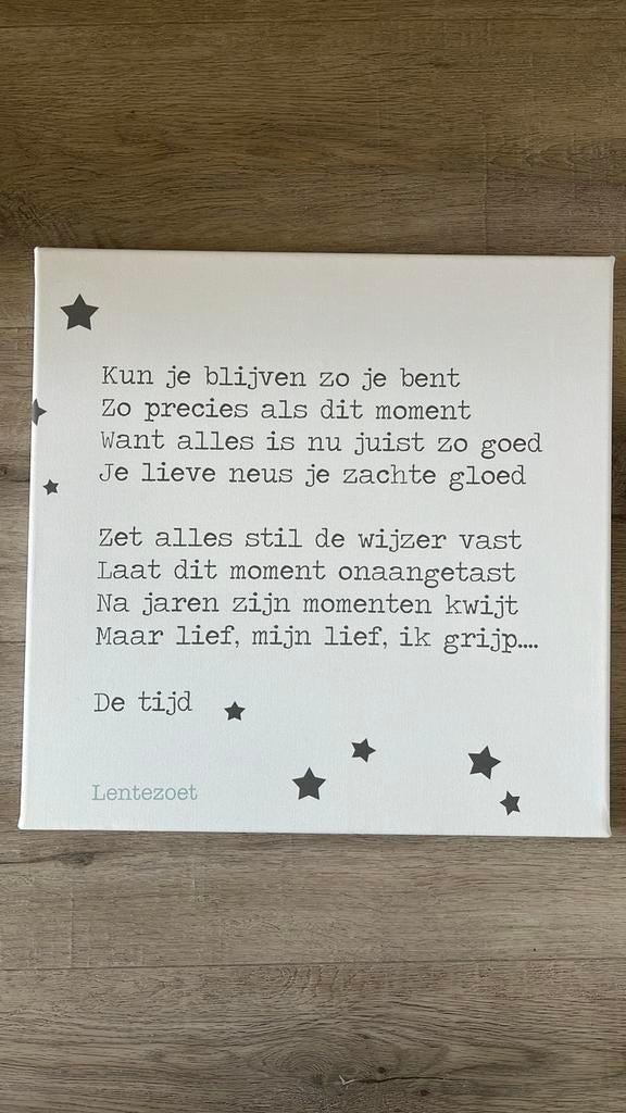 Tekstbord, 40x40 cm, Ophalen of Verzenden, Zo goed als nieuw