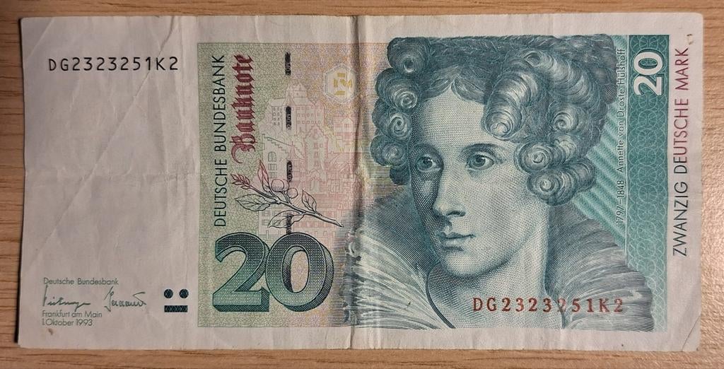 Duitsland biljet 20 Mark, Ophalen of Verzenden, Duitsland, Los biljet