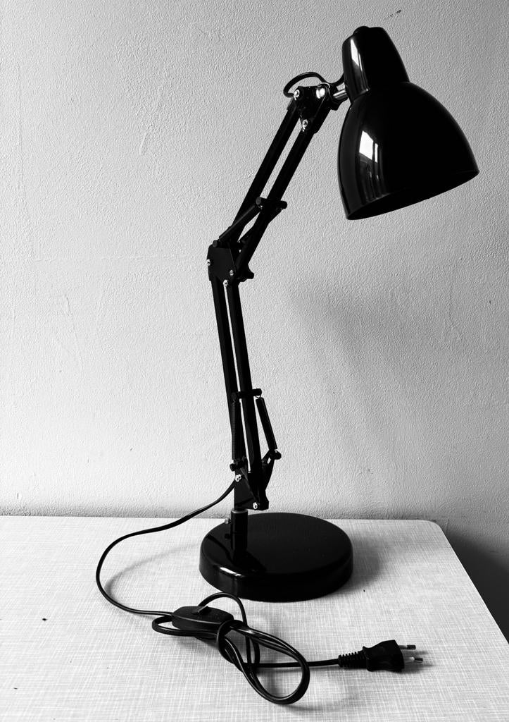 Zwarte bureaulamp met stevige voet, Ophalen, Zo goed als nieuw, Metaal, Minder dan 50 cm