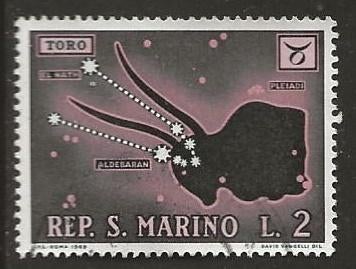 San Marino 18, stier, Verzenden, Overige landen, Gestempeld