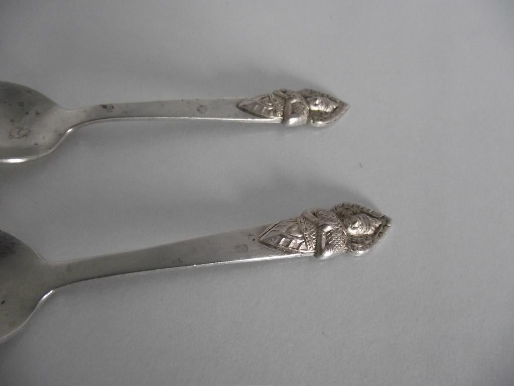 2 st vintage Boeddha lepeltje 10 cm Thailand 1950-1960 p st, Ophalen of Verzenden