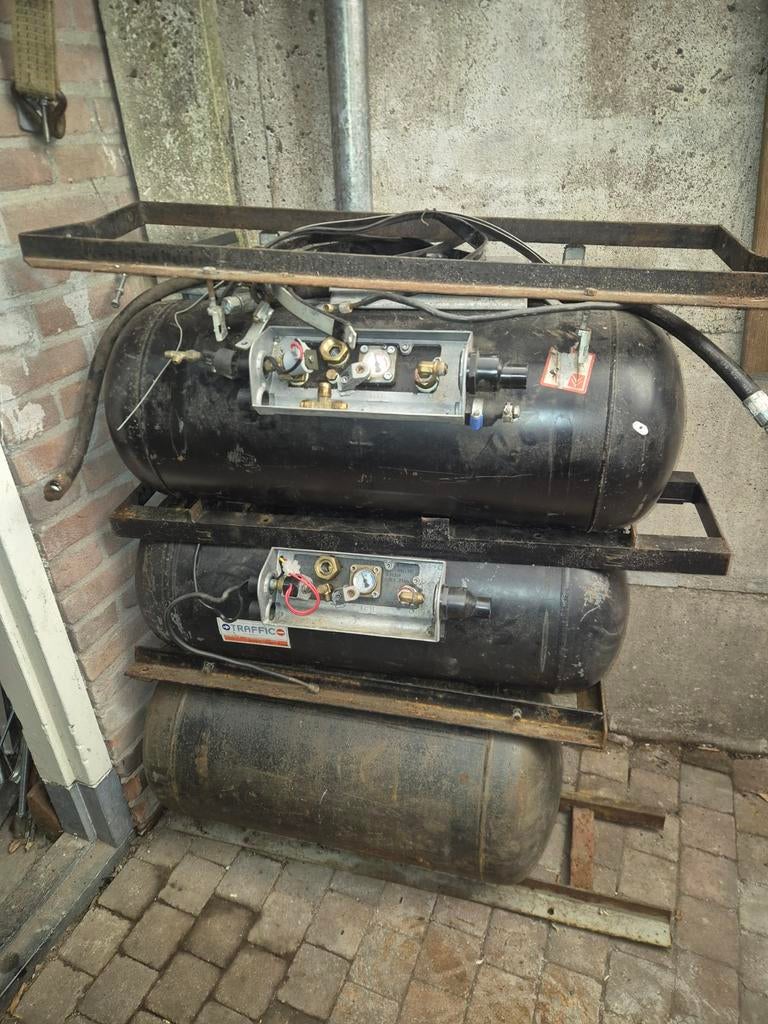 3x LPG Tank met Vulslangen en Ligframes, Ophalen of Verzenden, Gebruikt