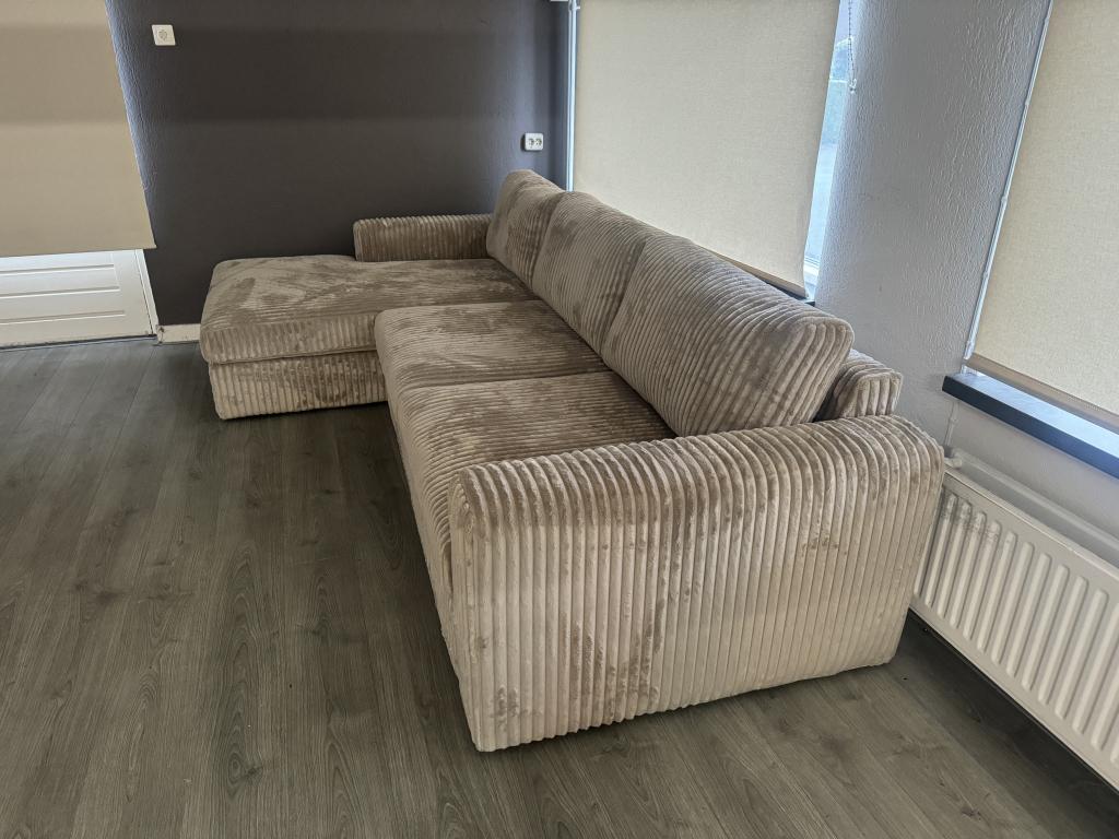 !!ACTIE!! Hoekbank Brede Ribstof, Huis en Inrichting, Banken | Bankstellen, Niet ingevuld, Nieuw, Niet ingevuld, Niet ingevuld