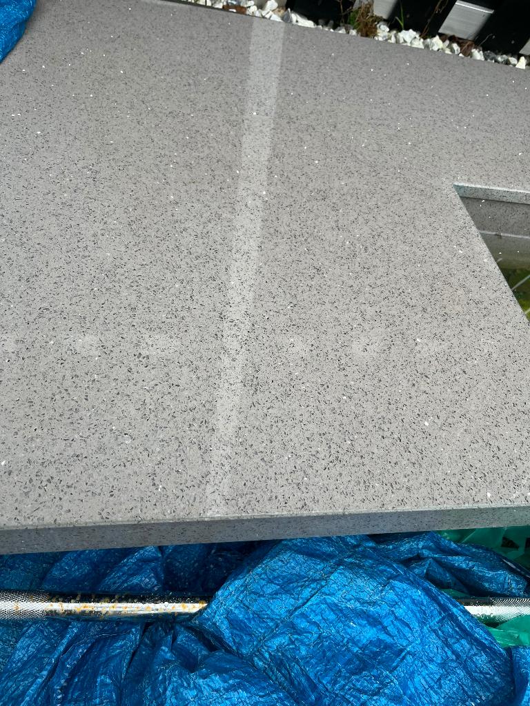 Marmer composiet keukenblad, Ophalen, Gebruikt, 200 cm of meer, 200 cm of meer