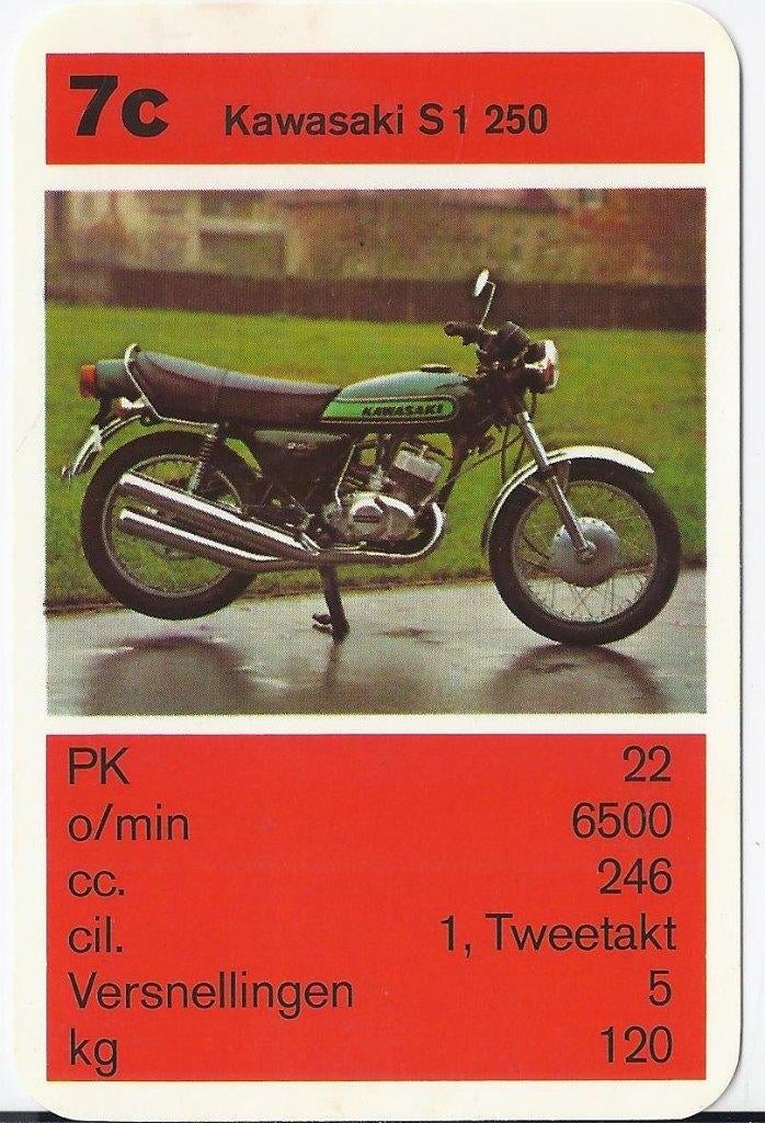 Kw2788 motorkaartje 7c kawasaki s 1 250, Ophalen of Verzenden, Zo goed als nieuw, Auto's
