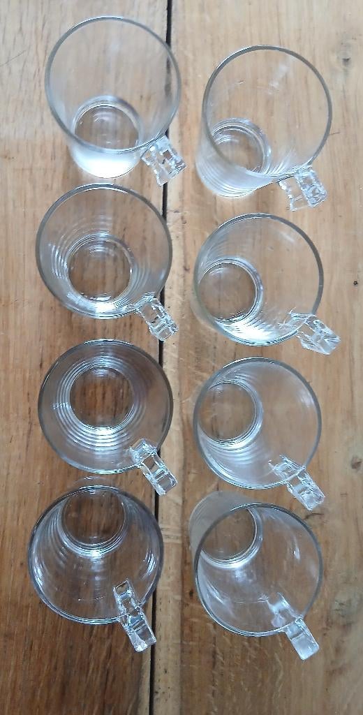 Drie sets van 8 stapelbare theeglazen Arcopal, Glas of Glazen, Ophalen of Verzenden, Overige stijlen, Glas