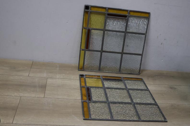 Glas in lood vierkant 2x, Ophalen, Gevelraam of Ruit, Minder dan 80 cm, Minder dan 80 cm