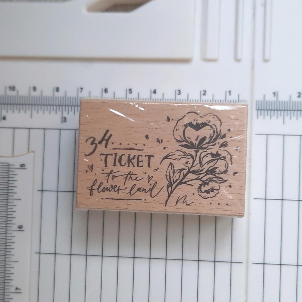 Meow Illustration stempel Ticket, Hobby en Vrije tijd, Stempelen, Ophalen of Verzenden, Nieuw, Houten stempel