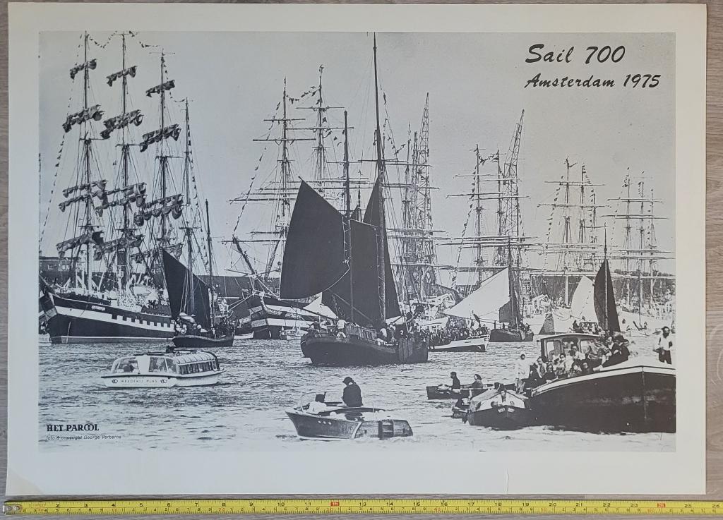 vintage poster 50 jaar Sail 1975,65x46cm,Amsterdam 700 jaar., Verzamelen, Posters, Ophalen of Verzenden, Gebruikt, A1 t/m A3, Overige onderwerpen