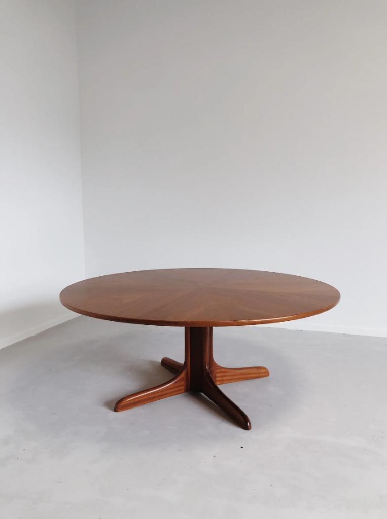 VINTAGE VERSTELBARE RONDE SALONTAFEL | SCANDINAVISCH DESIGN, Ophalen, 50 tot 100 cm, -, -