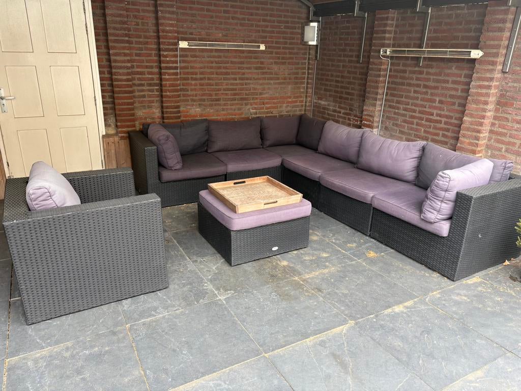 Loungeset, Tuin en Terras, Tuinsets en Loungesets, Ophalen, Kunststof, Gebruikt, 6 zitplaatsen