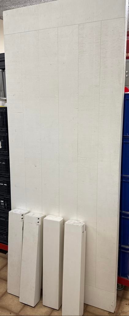 Tafel 100 x 240 cm met poten - Wit, Huis en Inrichting, Tafels | Eettafels, Gebruikt, 150 tot 200 cm, Rechthoekig, Ophalen