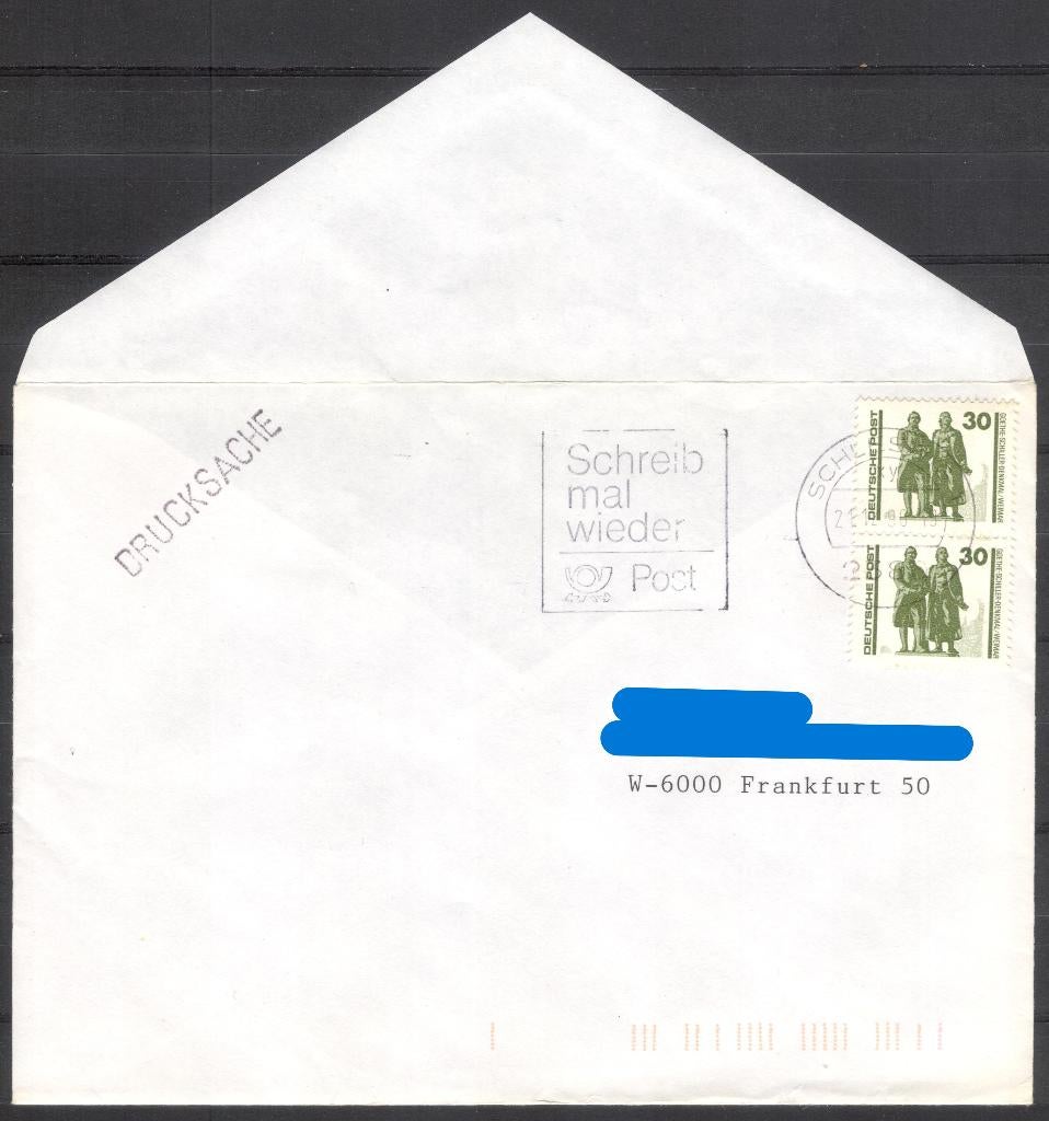 Duitsland (37) - Deutsche Post in DDR-tijd na val muur, Verzenden, Envelop