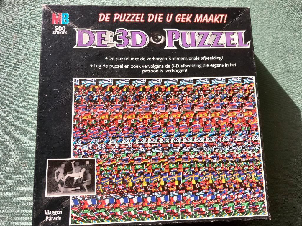 De Puzzel die u gek maakt, 3D vlaggenparade., Ophalen of Verzenden, Meer dan 50 stukjes, Zo goed als nieuw, 6 jaar of ouder