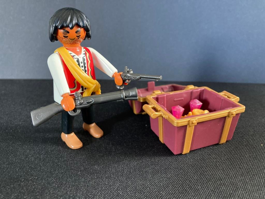Playmobil piraat met gevulde schatkist., Ophalen of Verzenden, Zo goed als nieuw