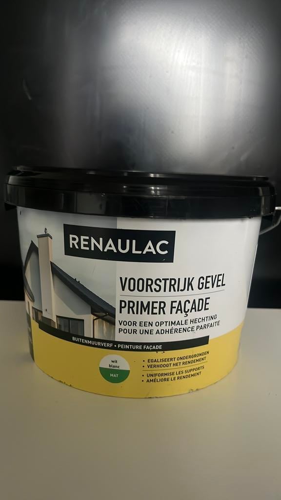 Voorstrijk Gevel kleur wit 2,5 liter, Doe-het-zelf en Verbouw, Verf, Beits en Lak, Ophalen, Wit, Nieuw, Verf