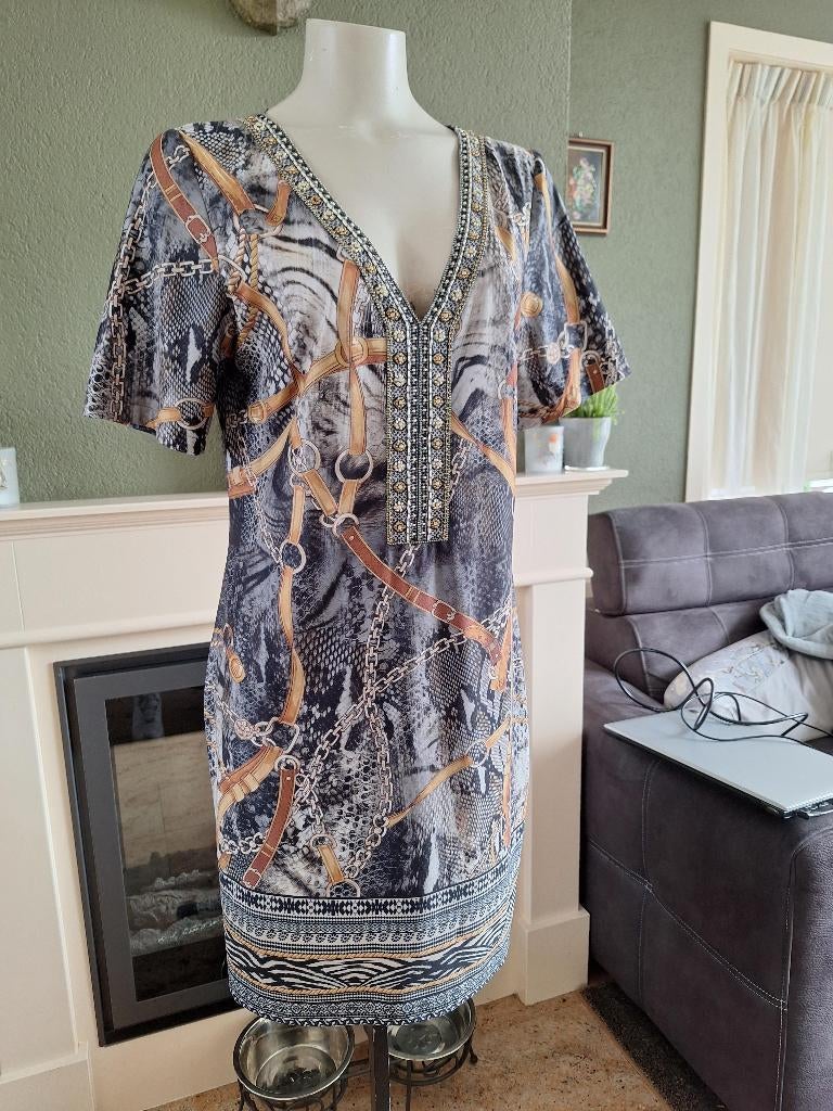 K-Design K Design gave jurk met mooie kraag L 42 44, K-design, Verzenden, Maat 42/44 (L), Zo goed als nieuw