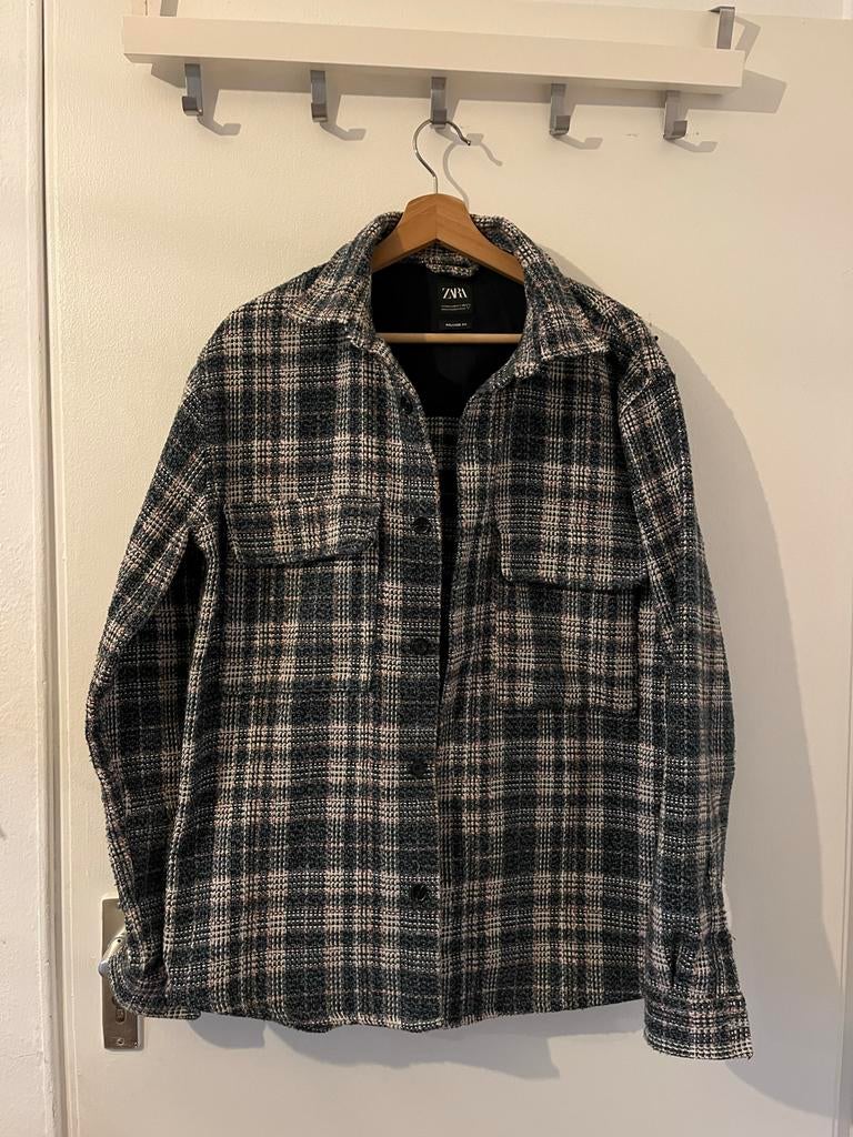 Zara geruit overhemdjack, Ophalen of Verzenden, Gedragen, Maat 48/50 (M), Zwart