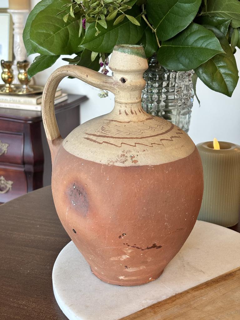 Antieke Kan Kruik Terracotta Keramische Vaas, Ophalen of Verzenden