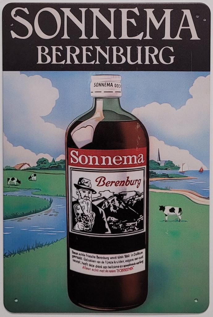 Sonnema Berenburg fles reclamebord van metaal wandbord deco, Verzamelen, Reclamebord, Info@deconoord.nl, Deco Noord, Nieuw
